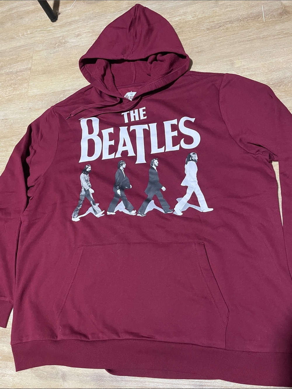 The Beatles Maroon Pullover Hoodie with Abbey Road Graphic